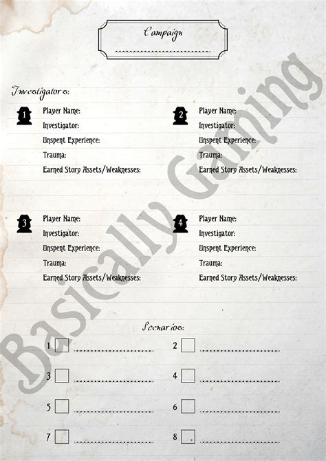 arkham horror card game campaign log|I Made Form.